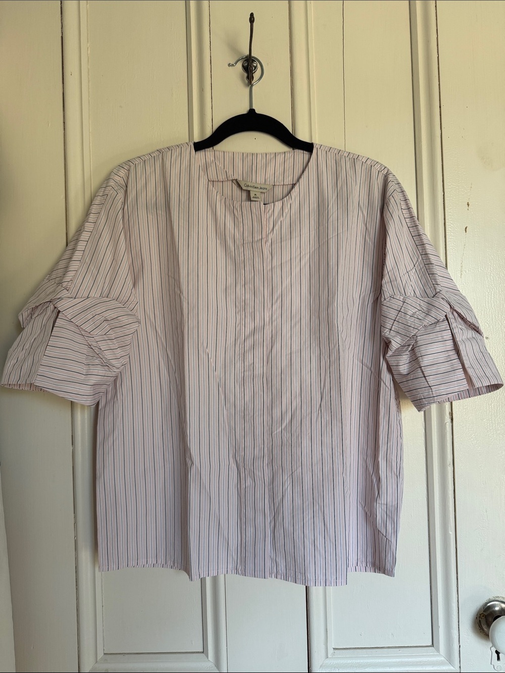 Calvin Klein Jeans Light Pink Striped Casual Button-Down Shirt